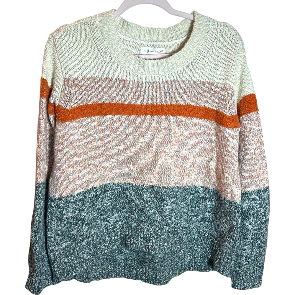 Lou & Grey by Loft Color Block Knit Sweater, Large